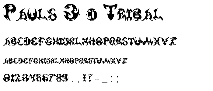 Pauls 3-D Tribal font